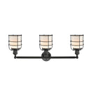 Innovations Lighting Small Bell Cage 3 Light Bath Vanity Light Part Of The Franklin Restoration Collection 205-BK-G51-CE