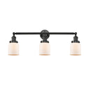 Bell Bath Vanity Light shown in the Matte Black finish with a Matte White shade