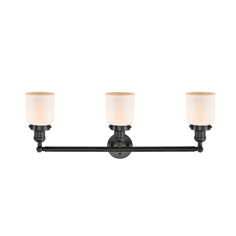 Innovations Lighting Small Bell 3 Light Bath Vanity Light Part Of The Franklin Restoration Collection 205-BK-G51