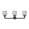 Innovations Lighting Small Bell Cage 3 Light Bath Vanity Light Part Of The Franklin Restoration Collection 205-BK-G52-CE-LED