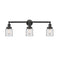Bell Bath Vanity Light shown in the Matte Black finish with a Clear shade