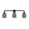 Bell Cage Bath Vanity Light shown in the Matte Black finish with a Plated Smoke shade