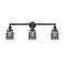 Bell Bath Vanity Light shown in the Matte Black finish with a Plated Smoke shade