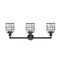 Innovations Lighting Small Bell Cage 3 Light Bath Vanity Light Part Of The Franklin Restoration Collection 205-BK-G54-CE-LED