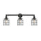 Bell Cage Bath Vanity Light shown in the Matte Black finish with a Seedy shade