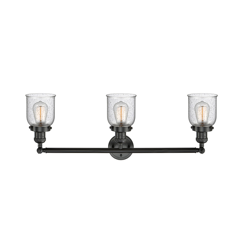 Innovations Lighting Small Bell 3 Light Bath Vanity Light Part Of The Franklin Restoration Collection 205-BK-G54-LED