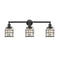 Bell Cage Bath Vanity Light shown in the Matte Black finish with a Silver Plated Mercury shade