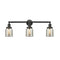 Bell Bath Vanity Light shown in the Matte Black finish with a Silver Plated Mercury shade