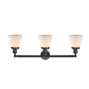 Innovations Lighting Small Cone 3 Light Bath Vanity Light Part Of The Franklin Restoration Collection 205-BK-G61-LED