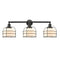 Bell Cage Bath Vanity Light shown in the Matte Black finish with a Matte White shade