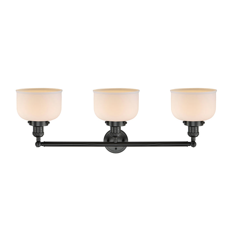 Innovations Lighting Large Bell 3 Light Bath Vanity Light Part Of The Franklin Restoration Collection 205-BK-G71-LED