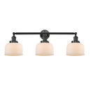 Bell Bath Vanity Light shown in the Matte Black finish with a Matte White shade