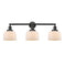 Bell Bath Vanity Light shown in the Matte Black finish with a Matte White shade