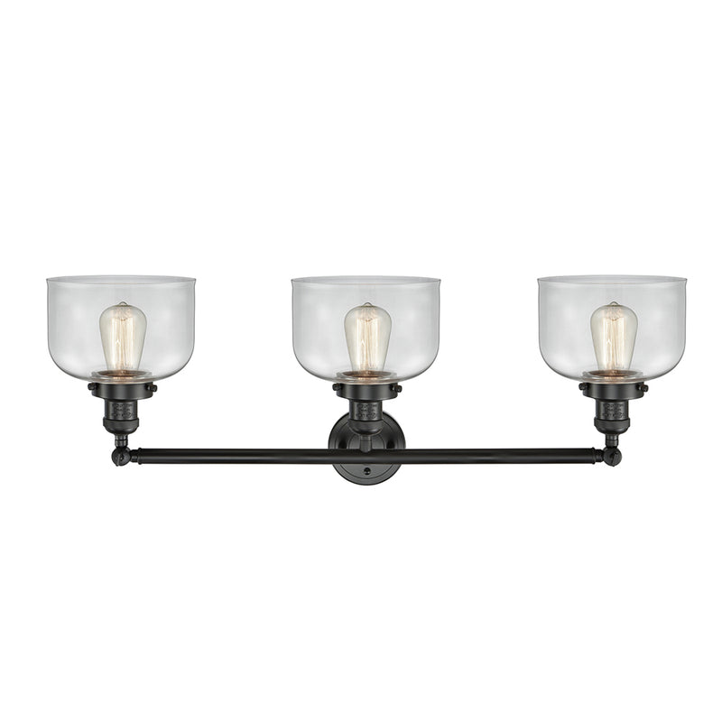 Innovations Lighting Large Bell 3 Light Bath Vanity Light Part Of The Franklin Restoration Collection 205-BK-G72-LED