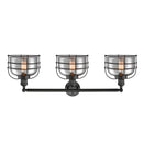 Innovations Lighting Large Bell Cage 3 Light Bath Vanity Light Part Of The Franklin Restoration Collection 205-BK-G73-CE-LED