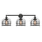 Bell Cage Bath Vanity Light shown in the Matte Black finish with a Plated Smoke shade