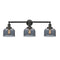 Bell Bath Vanity Light shown in the Matte Black finish with a Plated Smoke shade