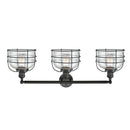 Innovations Lighting Large Bell Cage 3 Light Bath Vanity Light Part Of The Franklin Restoration Collection 205-BK-G74-CE-LED