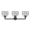 Innovations Lighting Large Bell Cage 3 Light Bath Vanity Light Part Of The Franklin Restoration Collection 205-BK-G74-CE-LED