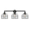 Bell Cage Bath Vanity Light shown in the Matte Black finish with a Seedy shade