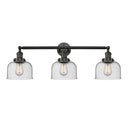 Bell Bath Vanity Light shown in the Matte Black finish with a Seedy shade