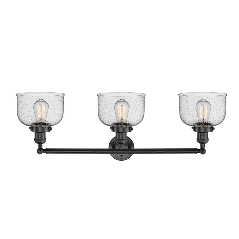 Innovations Lighting Large Bell 3 Light Bath Vanity Light Part Of The Franklin Restoration Collection 205-BK-G74-LED