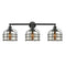 Bell Cage Bath Vanity Light shown in the Matte Black finish with a Silver Plated Mercury shade
