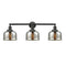 Bell Bath Vanity Light shown in the Matte Black finish with a Silver Plated Mercury shade