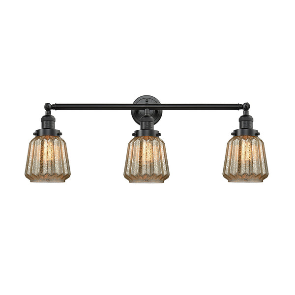 Chatham Bath Vanity Light shown in the Oil Rubbed Bronze finish with a Mercury shade