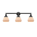 Fulton Bath Vanity Light shown in the Oil Rubbed Bronze finish with a Matte White shade