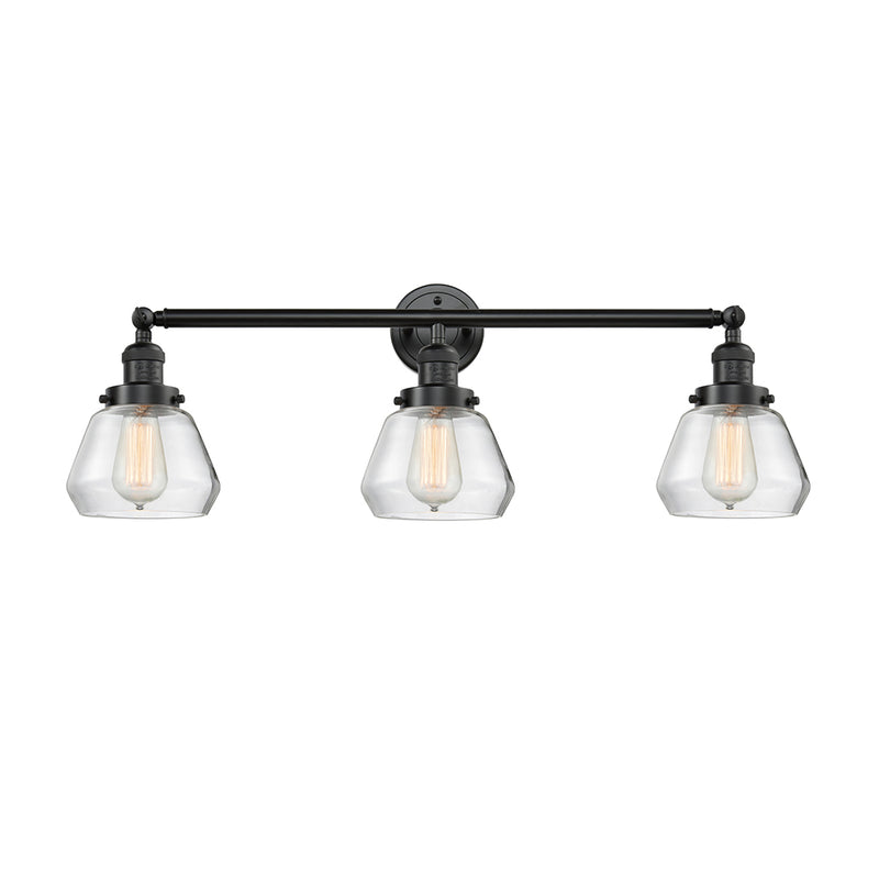 Fulton Bath Vanity Light shown in the Oil Rubbed Bronze finish with a Clear shade