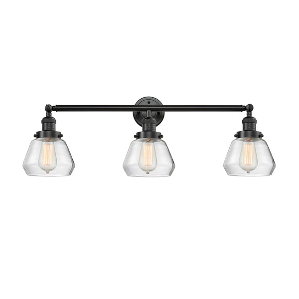 Fulton Bath Vanity Light shown in the Oil Rubbed Bronze finish with a Clear shade
