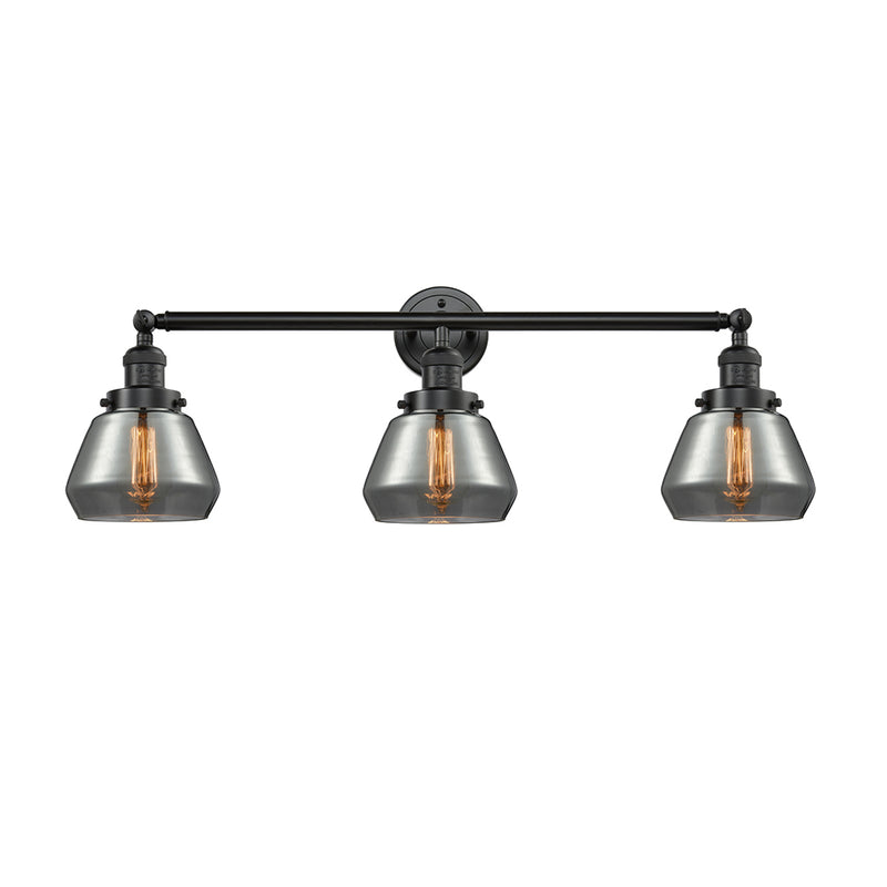 Fulton Bath Vanity Light shown in the Oil Rubbed Bronze finish with a Plated Smoke shade