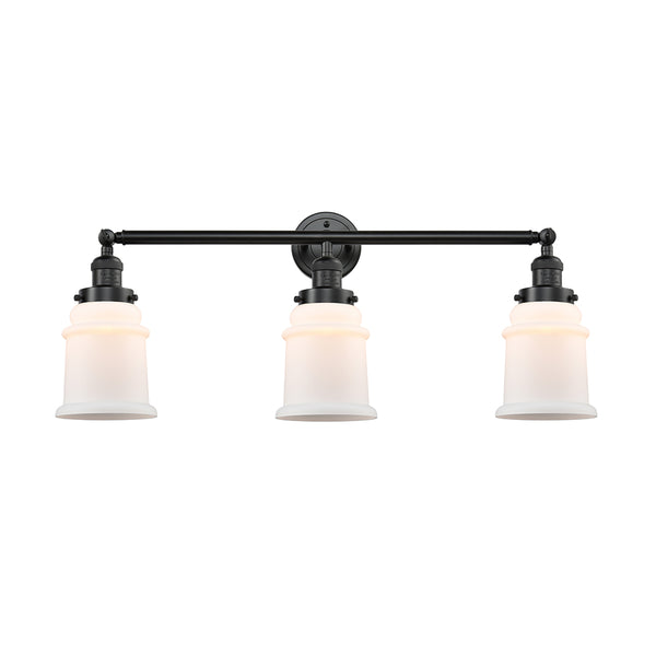 Canton Bath Vanity Light shown in the Oil Rubbed Bronze finish with a Matte White shade