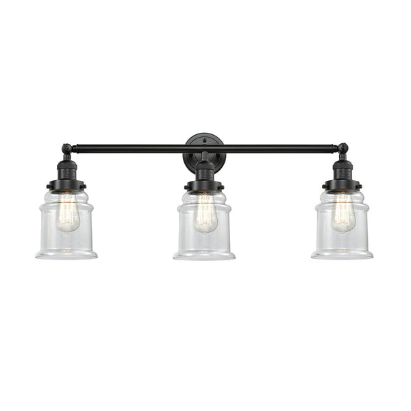 Canton Bath Vanity Light shown in the Oil Rubbed Bronze finish with a Clear shade