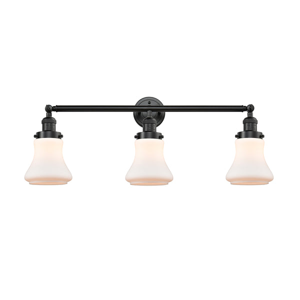 Bellmont Bath Vanity Light shown in the Oil Rubbed Bronze finish with a Matte White shade