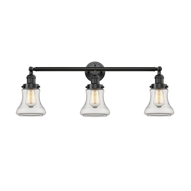 Bellmont Bath Vanity Light shown in the Oil Rubbed Bronze finish with a Clear shade