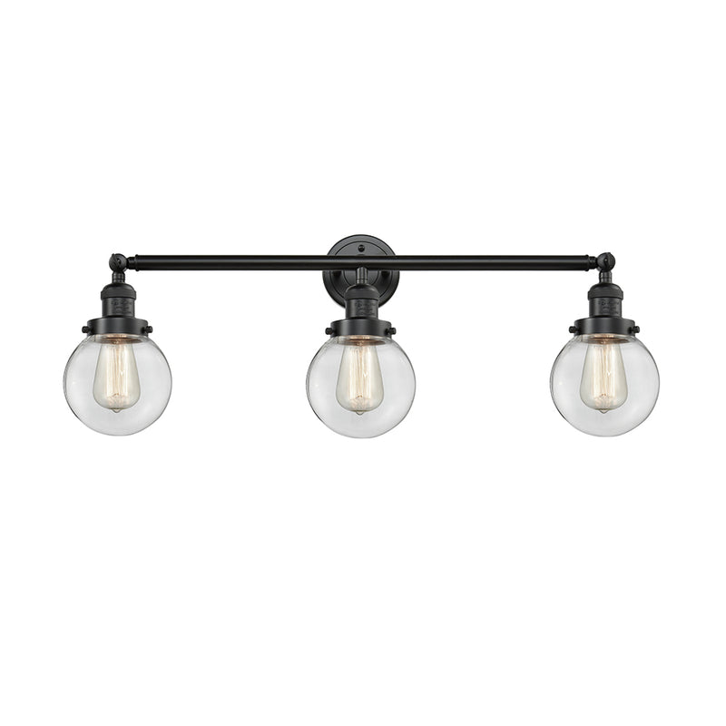 Beacon Bath Vanity Light shown in the Oil Rubbed Bronze finish with a Clear shade