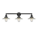 Halophane Bath Vanity Light shown in the Oil Rubbed Bronze finish with a Clear Halophane shade