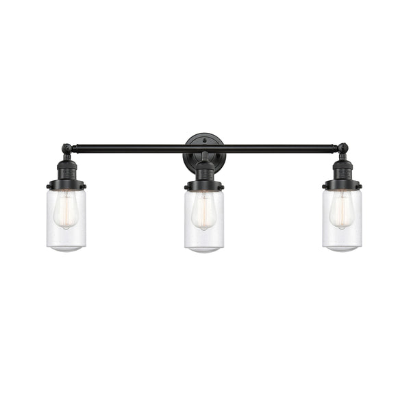 Dover Bath Vanity Light shown in the Oil Rubbed Bronze finish with a Seedy shade