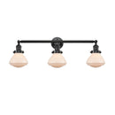 Olean Bath Vanity Light shown in the Oil Rubbed Bronze finish with a Matte White shade