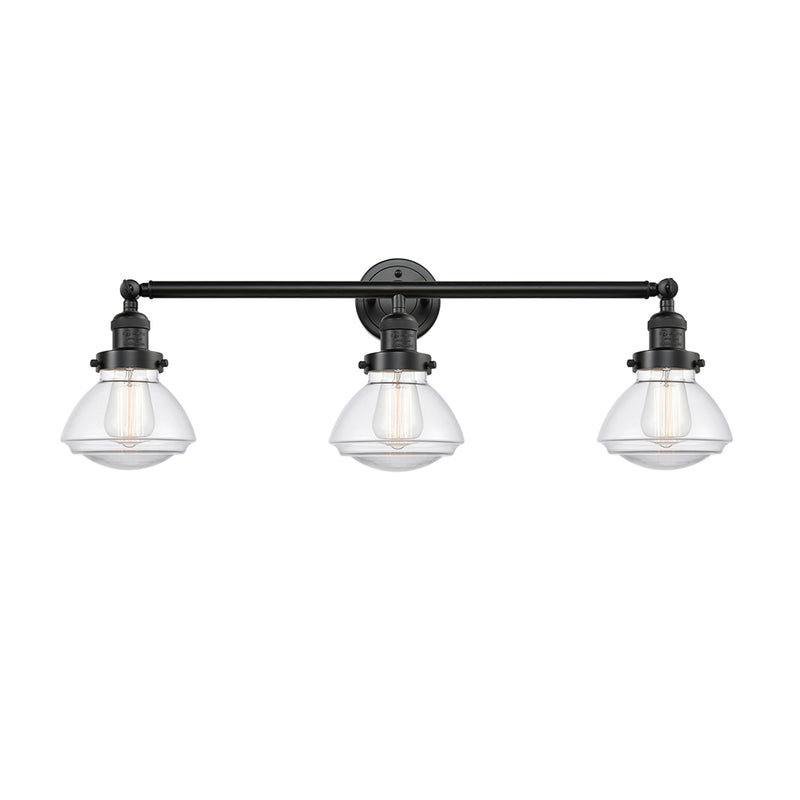 Olean Bath Vanity Light shown in the Oil Rubbed Bronze finish with a Clear shade