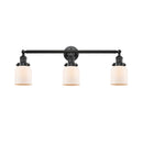 Bell Bath Vanity Light shown in the Oil Rubbed Bronze finish with a Matte White shade