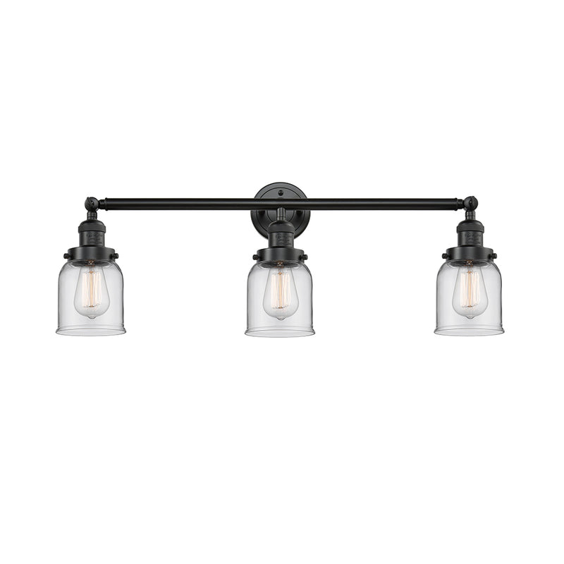 Bell Bath Vanity Light shown in the Oil Rubbed Bronze finish with a Clear shade