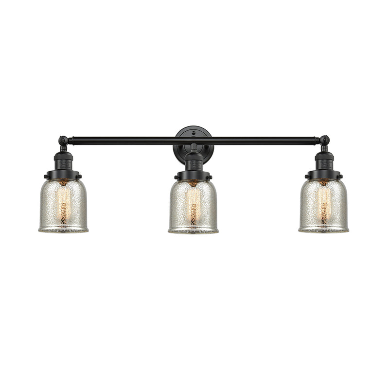 Bell Bath Vanity Light shown in the Oil Rubbed Bronze finish with a Silver Plated Mercury shade
