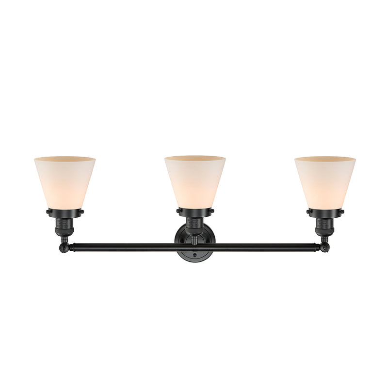 Innovations Lighting Small Cone 3 Light Bath Vanity Light Part Of The Franklin Restoration Collection 205-OB-G61-LED