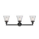 Innovations Lighting Small Cone 3 Light Bath Vanity Light Part Of The Franklin Restoration Collection 205-OB-G62-LED