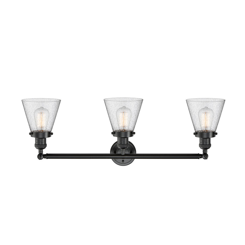 Innovations Lighting Small Cone 3 Light Bath Vanity Light Part Of The Franklin Restoration Collection 205-OB-G64-LED