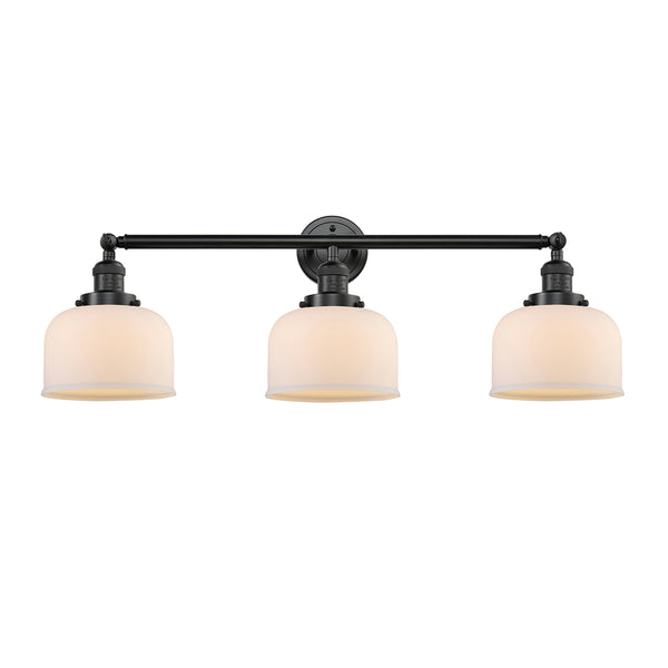 Bell Bath Vanity Light shown in the Oil Rubbed Bronze finish with a Matte White shade