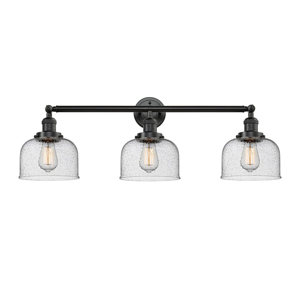Bell Bath Vanity Light shown in the Oil Rubbed Bronze finish with a Seedy shade